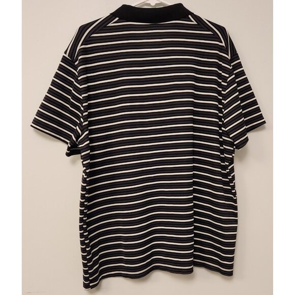 Nike Dri-Fit Polo Shirt Standard Fit XXL Short Sleeve Black White Striped‎ EUC - Picture 6 of 9